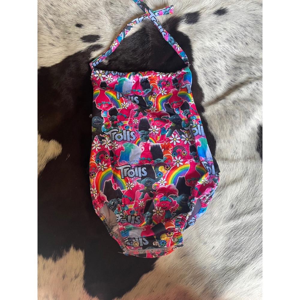 Trolls Rainbow Halter Bodysuit Girls 4T One Piece Colorful Cute Outfit